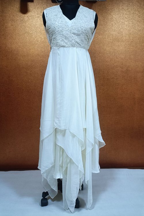 Label T2 Designer Hanky cut Indo- Western with yoke handwork