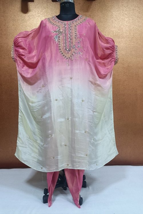 Label T2 Designer Kaftan with Dhoti &puff sleeves