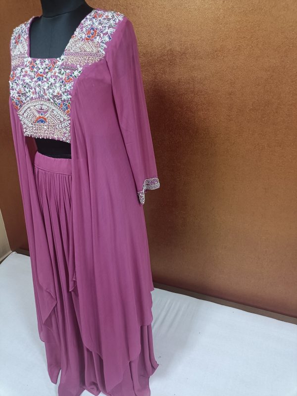 Exclusive Label T2 Designer Indo Western Hanky Cut with Full hand embroidery