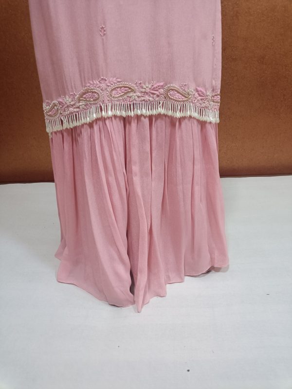 Label T2 Designer Kurti with Sharara with Full hand embroidery - Image 3