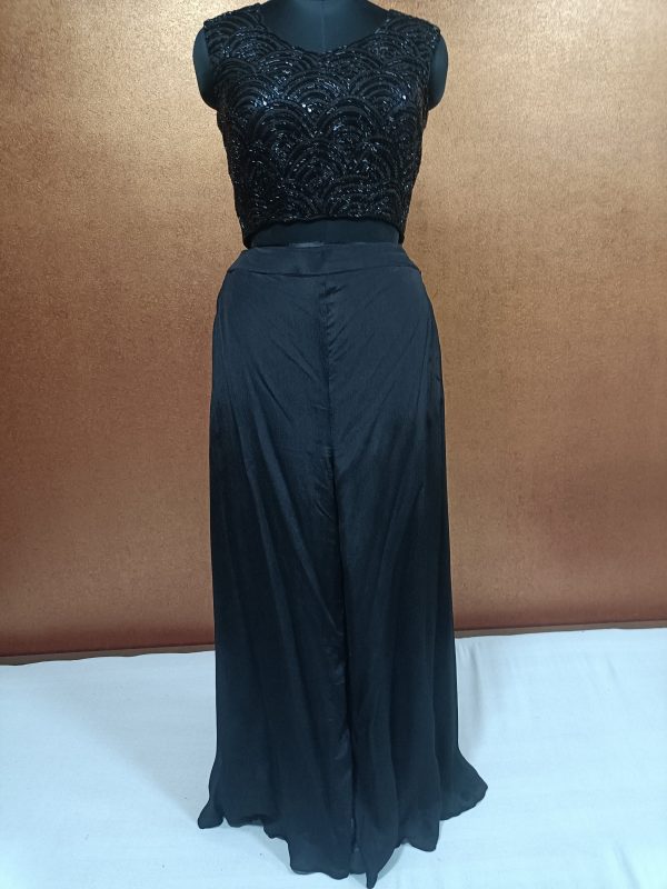 Label T2 Designer Jacket Crop Top with Plazo full handwork - Image 3