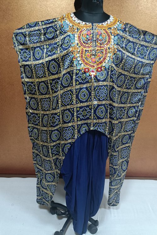 Label T2 Designer kaftan with Dhoti… Hand resham embroidery