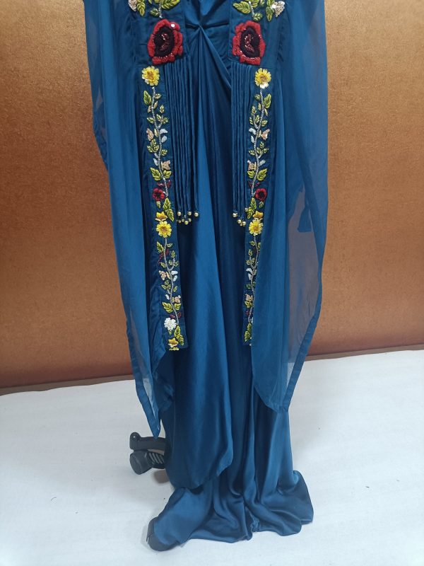 Label T2 Designer Jacket Bustair with Skirt: FULL HAND Resham Embroidery - Image 3