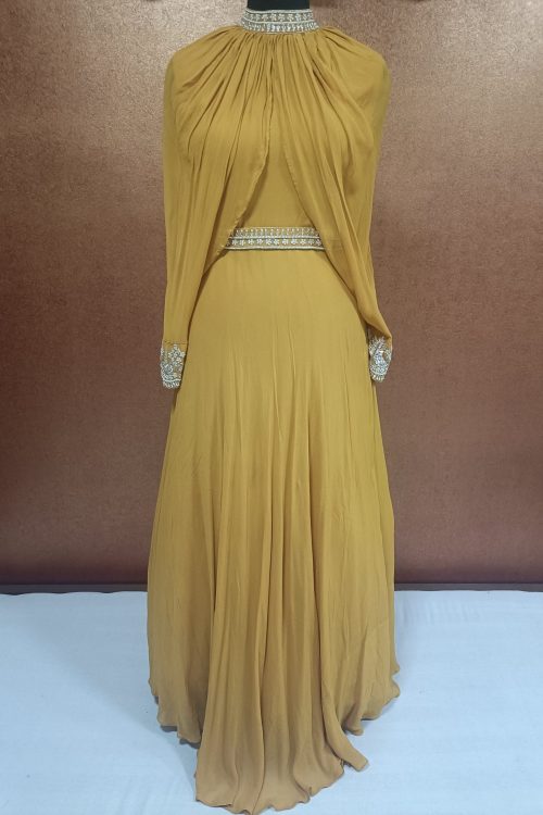 Label T2 Designer Gown With Hand Embroidery