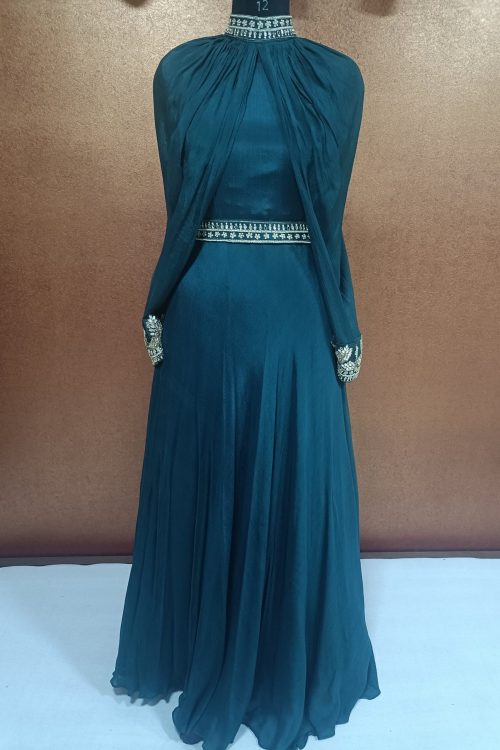 Label T2 Designer Gown With Hand Embroidery