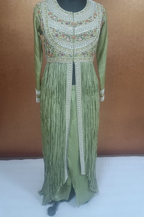 Label T2 Designer Gown With Pant Full Hand Embroidery