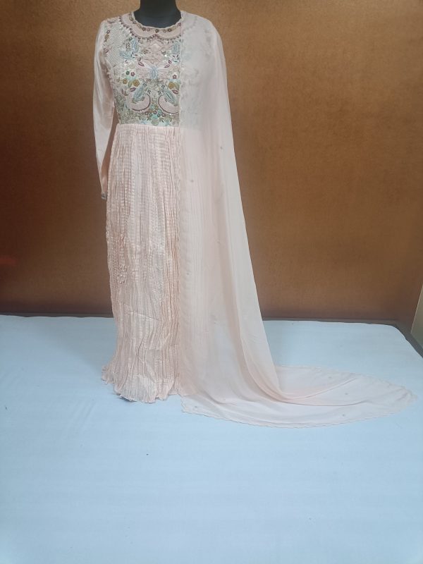 Exclusive Label T2 Designer Crush Gown With Dupatta FULL HAND Embroidery