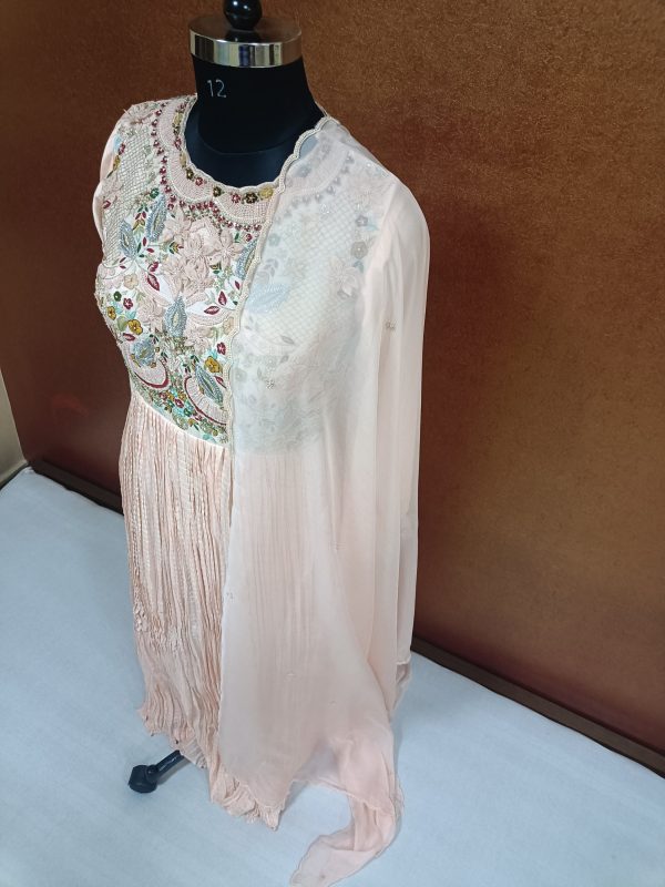 Exclusive Label T2 Designer Crush Gown With Dupatta FULL HAND Embroidery - Image 2