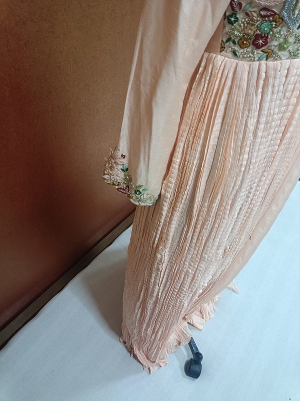 Exclusive Label T2 Designer Crush Gown With Dupatta FULL HAND Embroidery - Image 4
