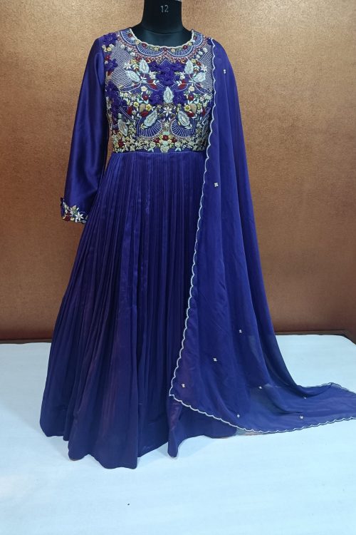 Exclusive Label T2 Designer Crush Gown With Dupatta FULL HAND Embroidery