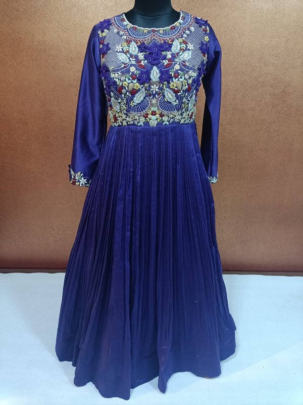Exclusive Label T2 Designer Crush Gown With Dupatta FULL HAND Embroidery - Image 3