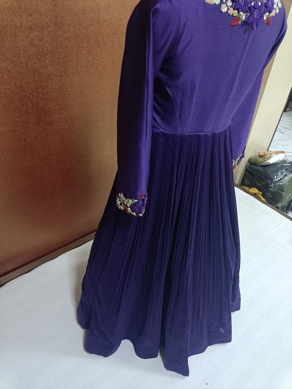 Exclusive Label T2 Designer Crush Gown With Dupatta FULL HAND Embroidery - Image 5