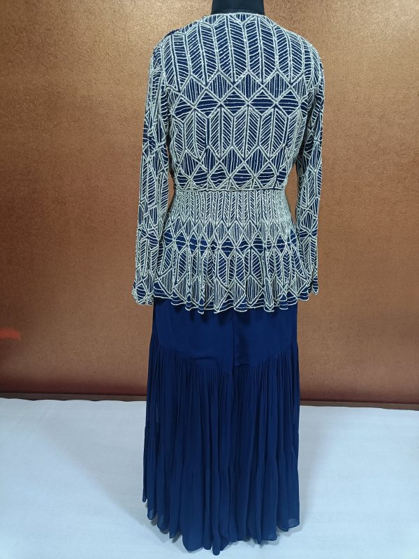 Exclusive Label T2 Designer Peplum Double layer Sharara with Ruffle Dupatta - Image 4