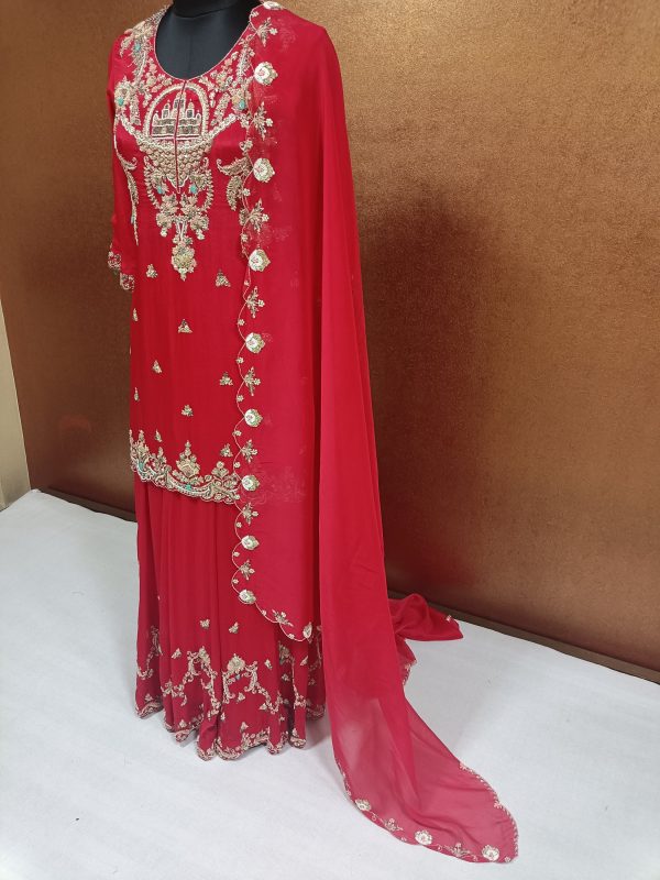 Label T2 Designer Kurti Garara with Dupatta. Full Heavy Hand Embroidery - Image 2