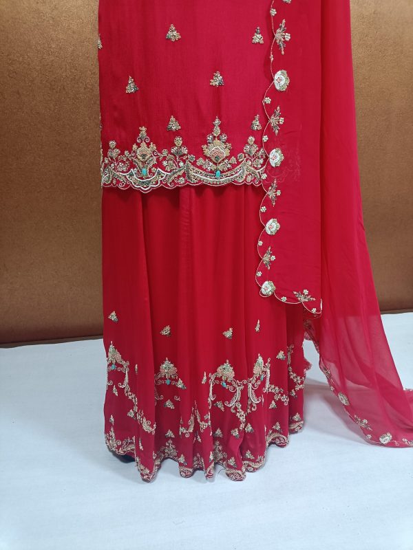 Label T2 Designer Kurti Garara with Dupatta. Full Heavy Hand Embroidery - Image 3