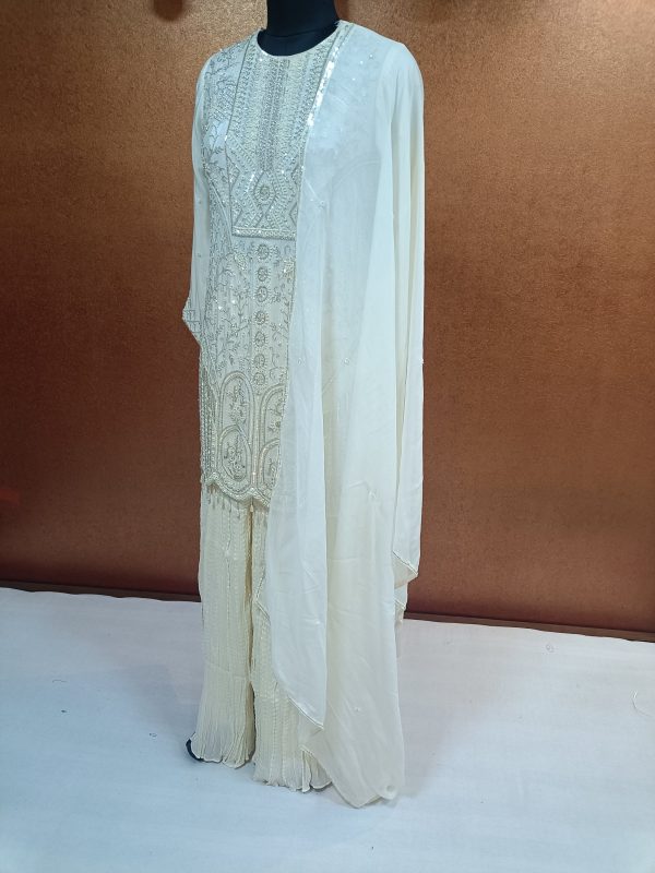 Label T2 Designer Kurti Sharara Dupatta. Full Hand Embroidery - Image 3