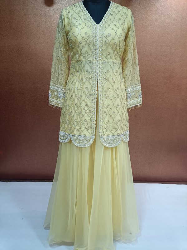 Label T2 Designer Peplum with Plazo Heavy Hand Embroidery