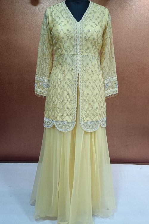 Label T2 Designer Peplum with Plazo Heavy Hand Embroidery