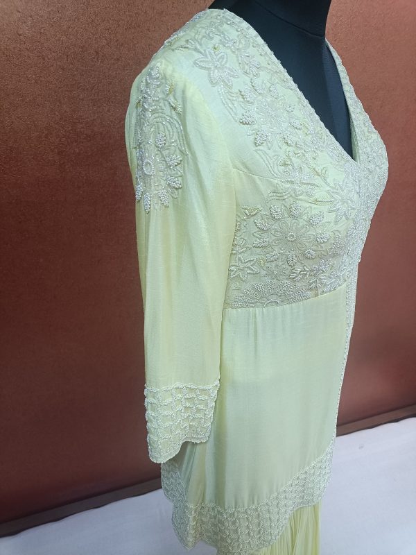 Label T2 Designer Peplum with Double layer Sharara: Hand Embroidery