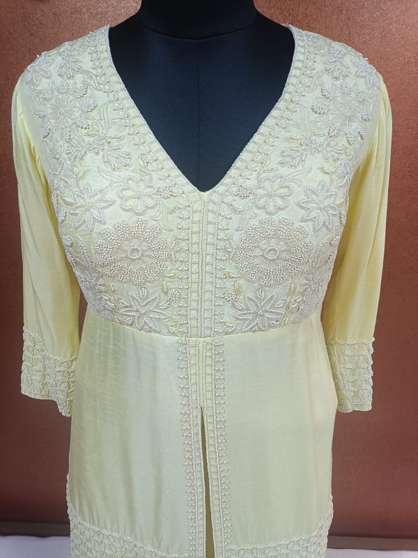 Label T2 Designer Peplum with Double layer Sharara: Hand Embroidery - Image 4