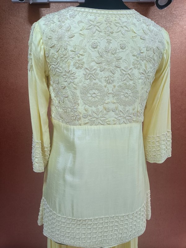 Label T2 Designer Peplum with Double layer Sharara: Hand Embroidery - Image 5
