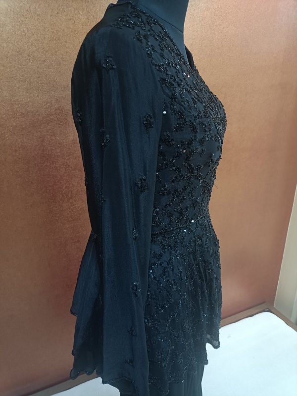 Label T2 Designer Peplum with Layer Sharara with Ruffle Dupatta:Pure Hand Embroidery - Image 2