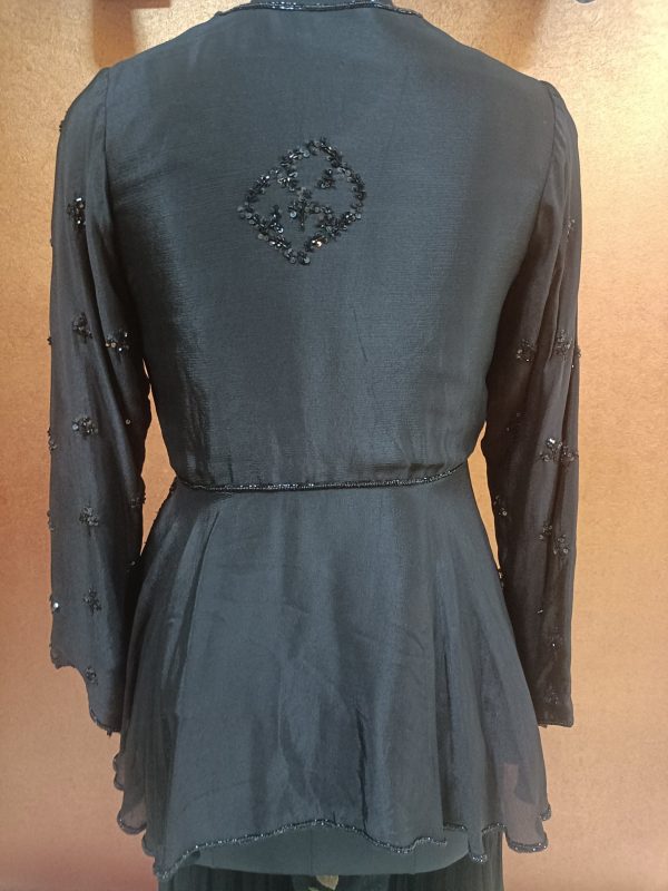 Label T2 Designer Peplum with Layer Sharara with Ruffle Dupatta:Pure Hand Embroidery - Image 4
