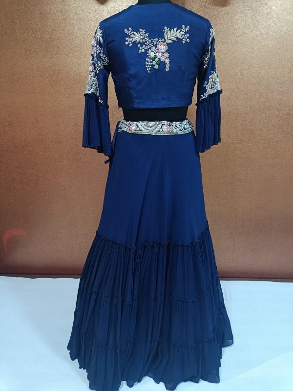 Label T2 Designer Central Panel Lehenga with Dupatta with Heavy Hand Embroidery - Image 4