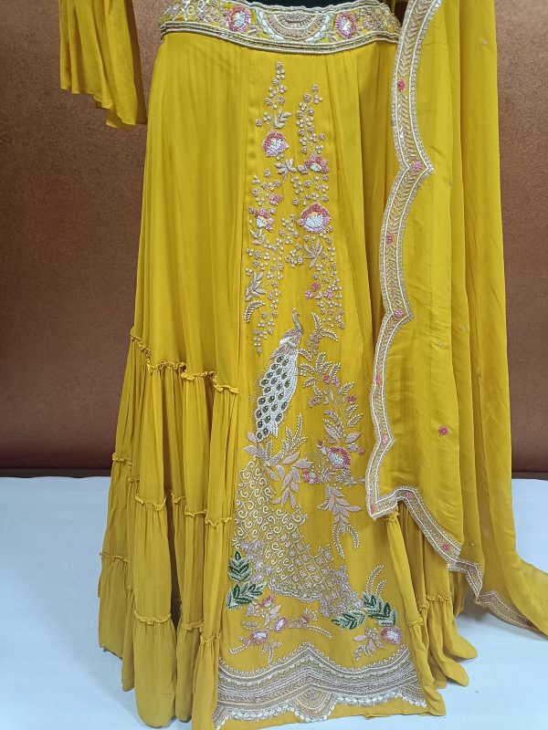 Exclusive Label T2 Designer Central Panel Lehenga with Blouse &Dupatta: Heavy Hand Embroidery - Image 4