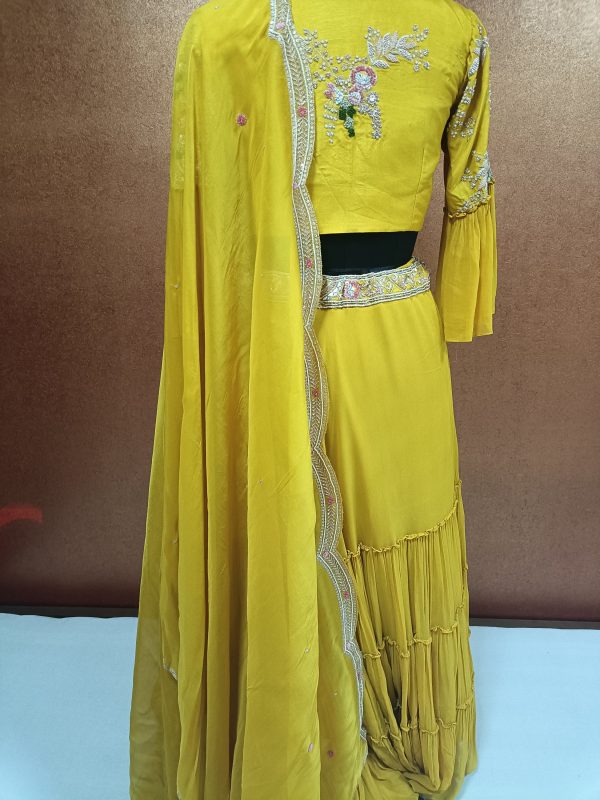 Exclusive Label T2 Designer Central Panel Lehenga with Blouse &Dupatta: Heavy Hand Embroidery - Image 5