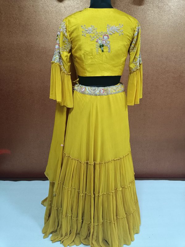 Exclusive Label T2 Designer Central Panel Lehenga with Blouse &Dupatta: Heavy Hand Embroidery - Image 6