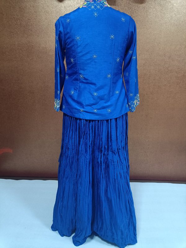 Exclusive Label T2 Designer Short Jacket with Crush Lehenga - Image 4