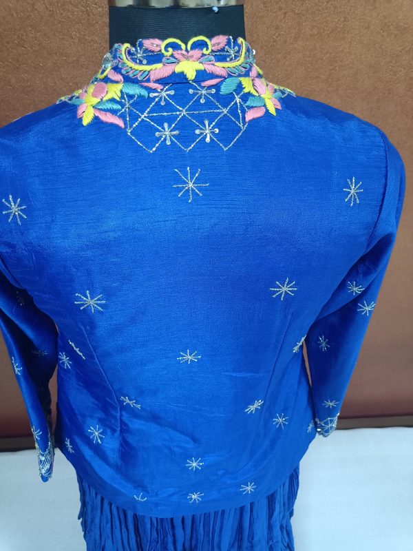 Exclusive Label T2 Designer Short Jacket with Crush Lehenga - Image 5