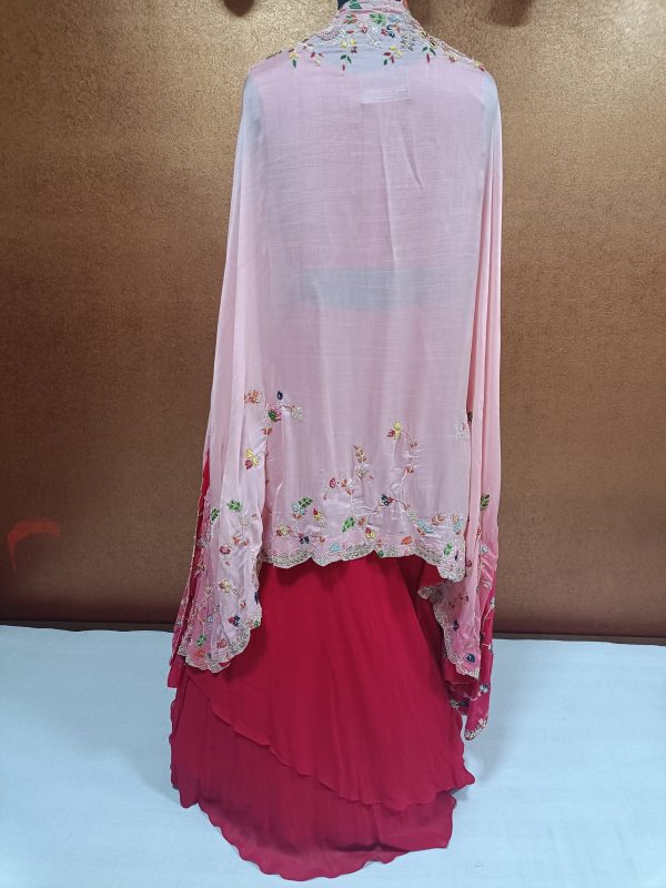 Label T2 Designer Lehenga Bustair with Cape - Image 3
