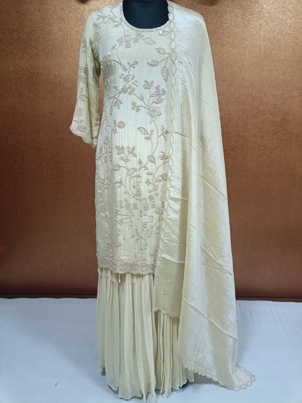 Label T2 Designer Kurti With Sharara & Dupatta Exclusive Hand work