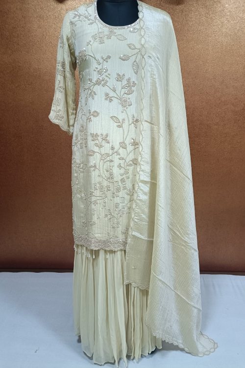 Label T2 Designer Kurti With Sharara & Dupatta Exclusive Hand work