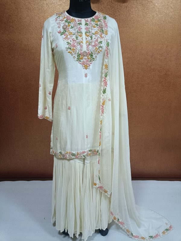 Label T2 Designer Kurti with Sharara & Dupatta