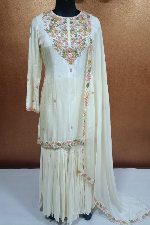 Label T2 Designer Kurti with Sharara & Dupatta