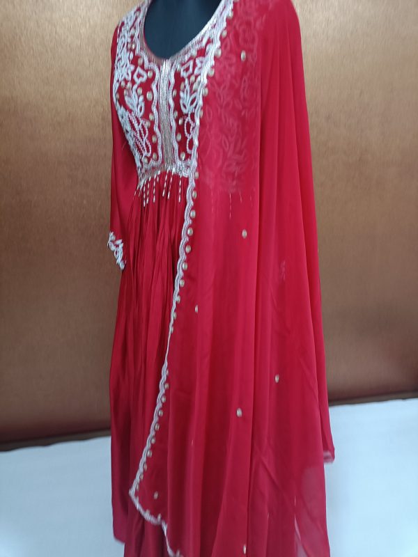 Label T2 Designer Nayra Cut Gown With Dupatta: FULL HAND Zardozi Work - Image 2