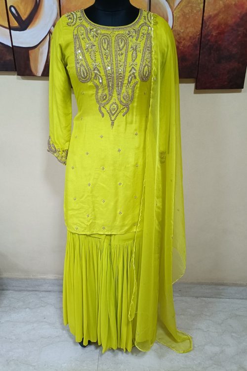 Label T2 Designer Kurti Sharara with Dupatta