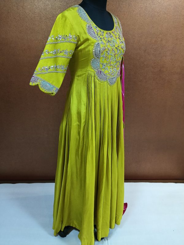 Label T2 Designer Gown with Dupatta. Hand Work - Image 3