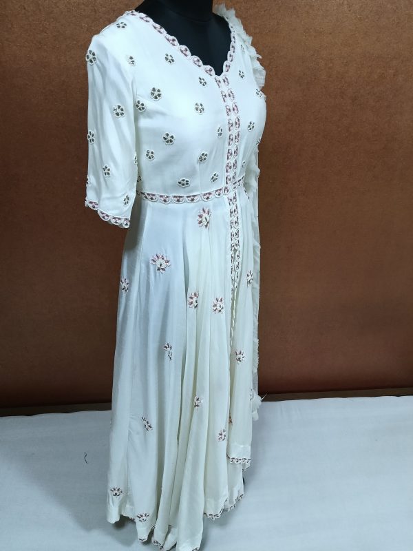 Label T2 Designer Gown, Pant with Dupatta. Exclusive Hand Embroidery - Image 3