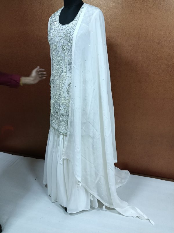 label T2 Designer Kurti Sharara with Dupatta. Heavy Hand Embroidery - Image 3
