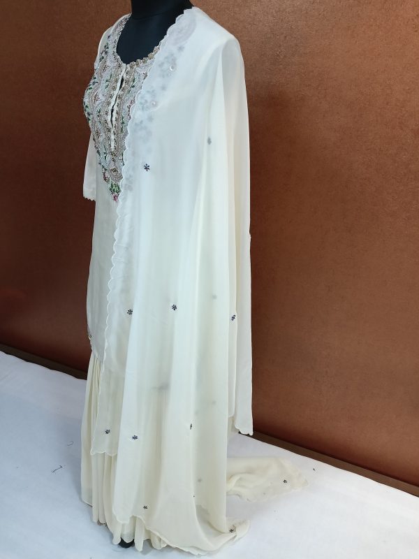 Label T2 Designer Kurti Sharara with Dupatta. Exclusive Hand Embroidery - Image 3