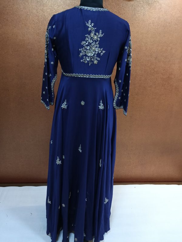 Label T2 Designer Gown. Heavy Zardozi Hand Embroidery - Image 4
