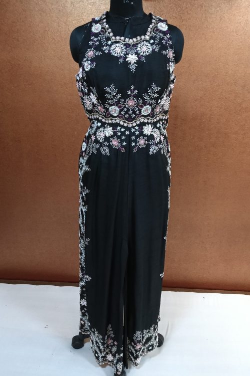 Label T2 Designer Jump Suit. Exclusive Hand Embroidery