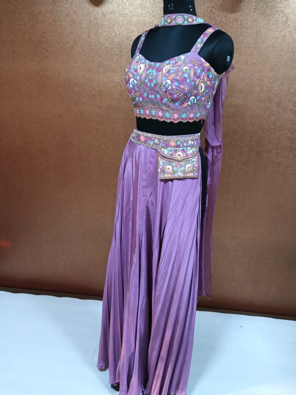 Label T2 Designer Girlish Bustair,Urab Plazo with funky Dupatta. Pure Hand Embroidery - Image 2