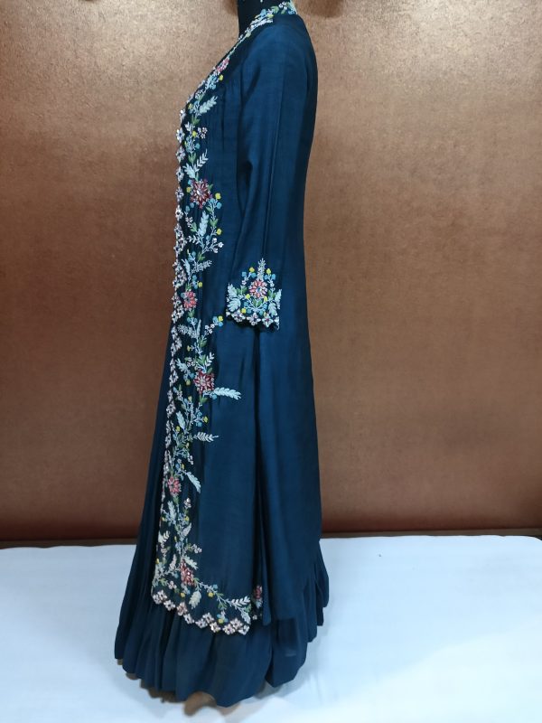 Label T2 Designer Gown Long Jacket Bustair with Lahenga - Image 3