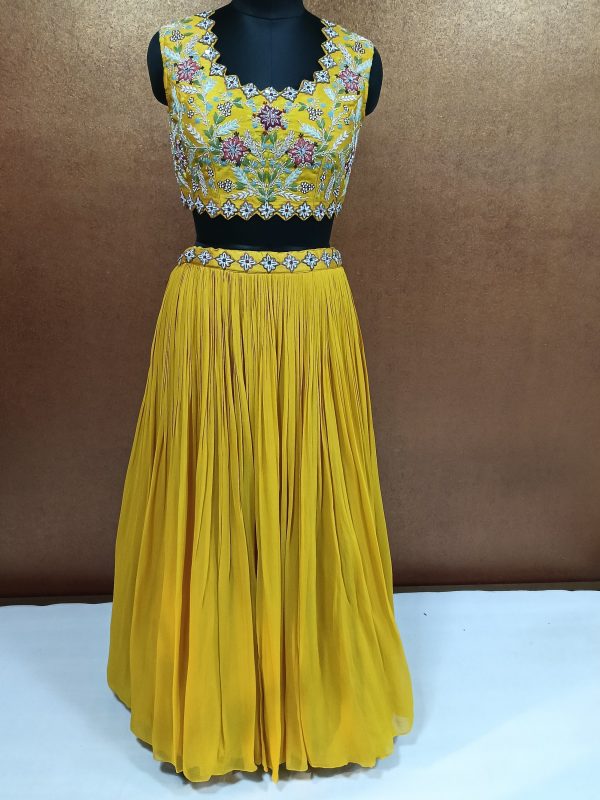 Label T2 Designer Jacket, Bustair, with Lahenga. Heavy Hand Embroidery - Image 4