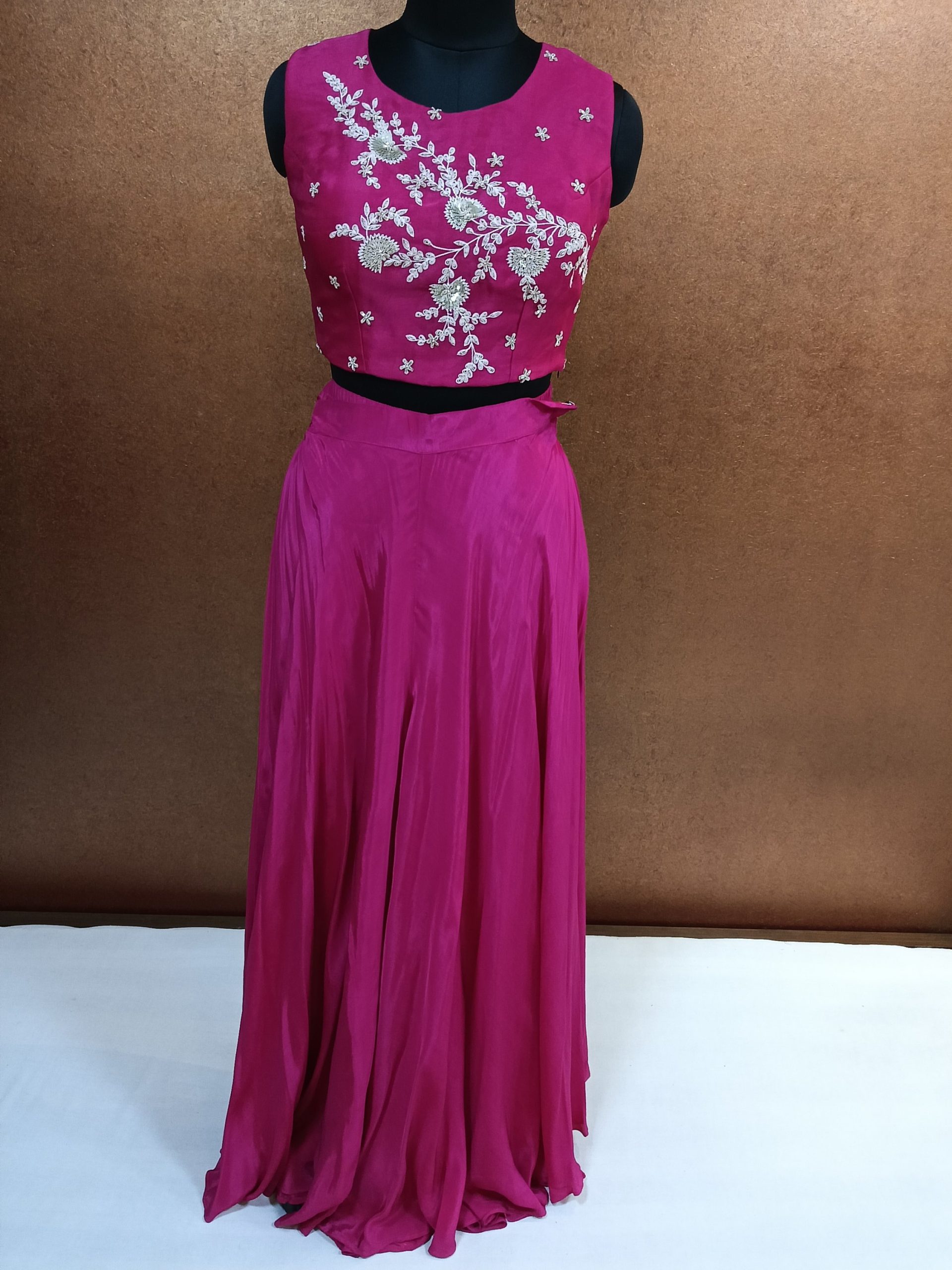 label T2 Designer Jacket Bustair with Plazo Full Hand Zardozi Embroidery - Image 4